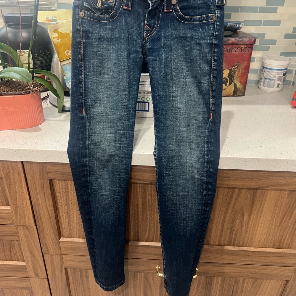 True Religion Women's Skinny Jeans in Dark Indigo Wash